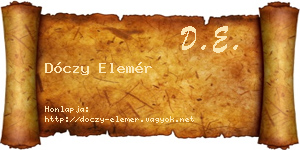 Dóczy Elemér névjegykártya