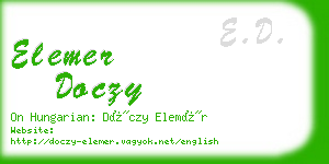 elemer doczy business card